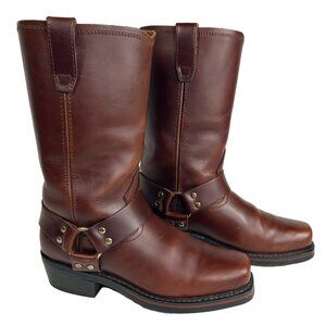 Dingo Harness Biker Boots Mens 8.5 EW Brown Leather Square Toe DI19056